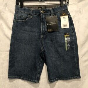 NEW Lee High-Rise Women's Denim Bermuda Mom Shorts Ultra Lux Waistband Size 6